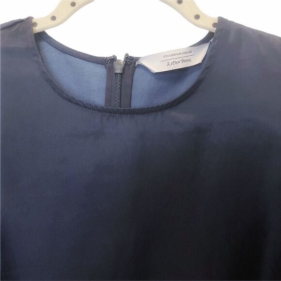 & Other Stories Puff Sleeves Sateen Top in size 2 - Picture 3 of 8